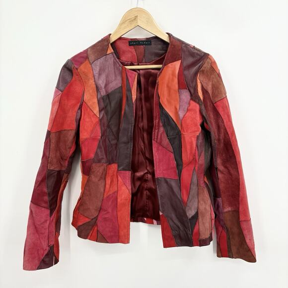 Vintage Suede Leather Patchwork Jacket Small Whimsigoth Witchy 90s ASO Charmed